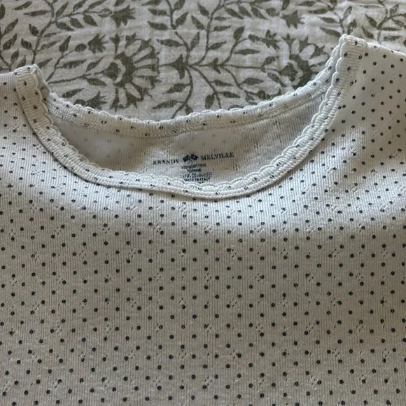 Brandy Melville Hailee Polka Dot Eyelet Tee - Picture 4 of 4